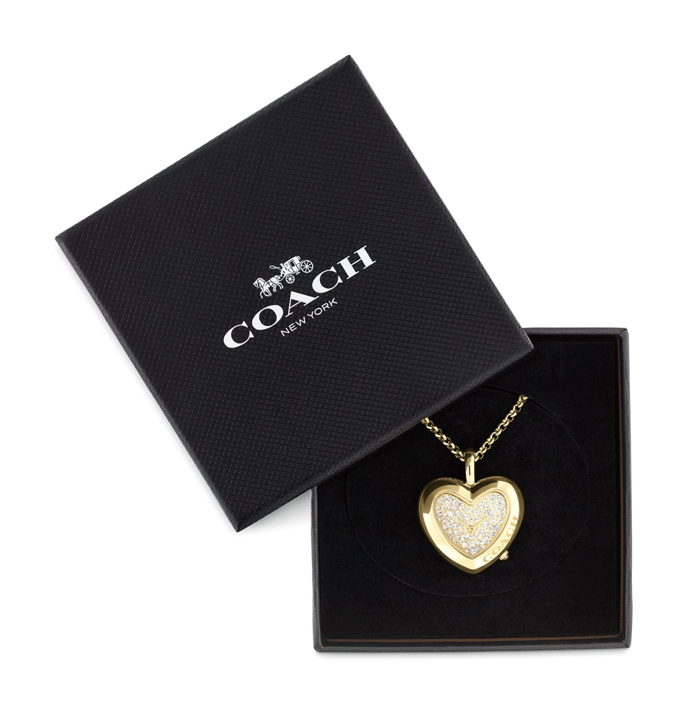 Coach Gold Heart Necklace Watch