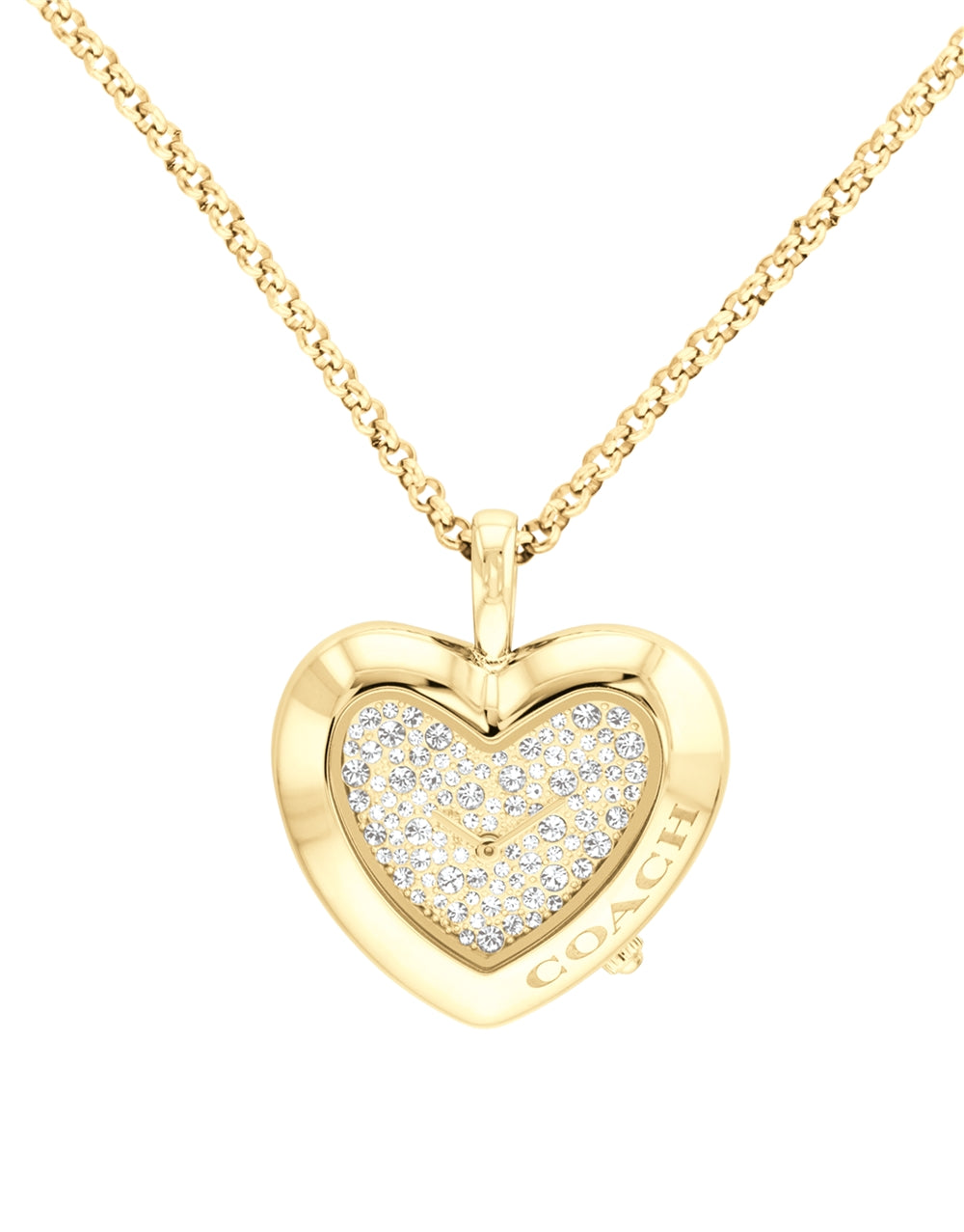 Coach Gold Heart Necklace Watch