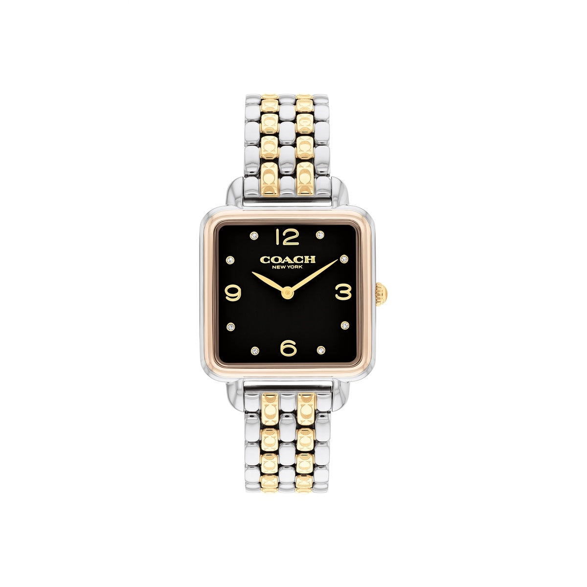 Coach Gold Mix Cass Black Square Dial Watch