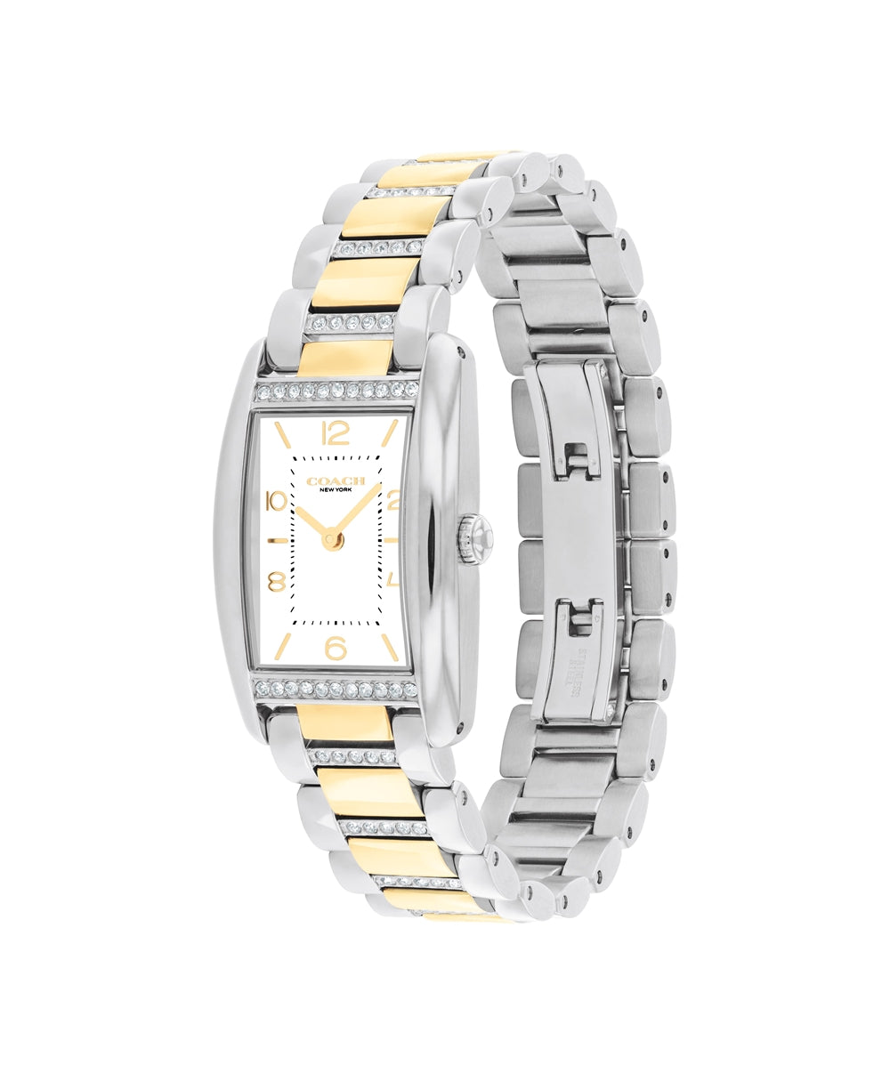 Coach Gold Mix Reese Rectangle Crystal Bracelet Watch