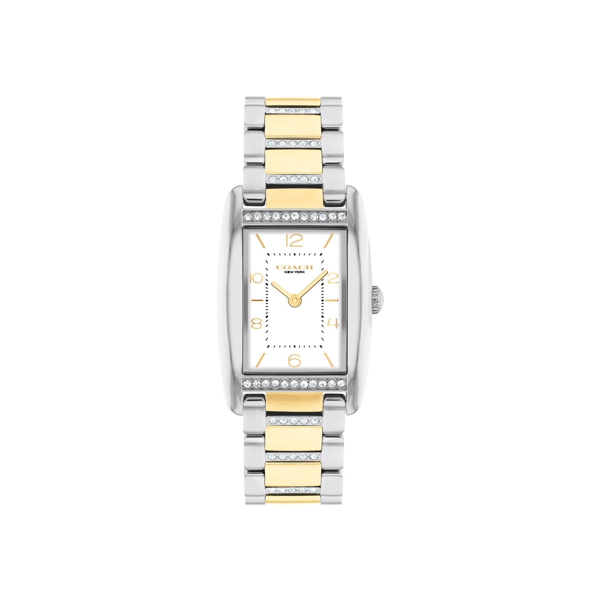 Coach Gold Mix Reese Rectangle Crystal Bracelet Watch