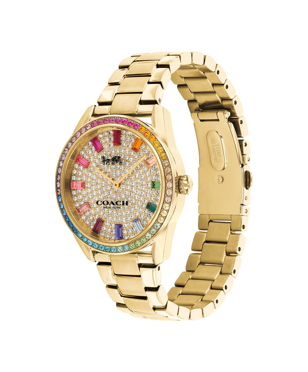 Coach Gold Preston Rainbow Sparkle Watch