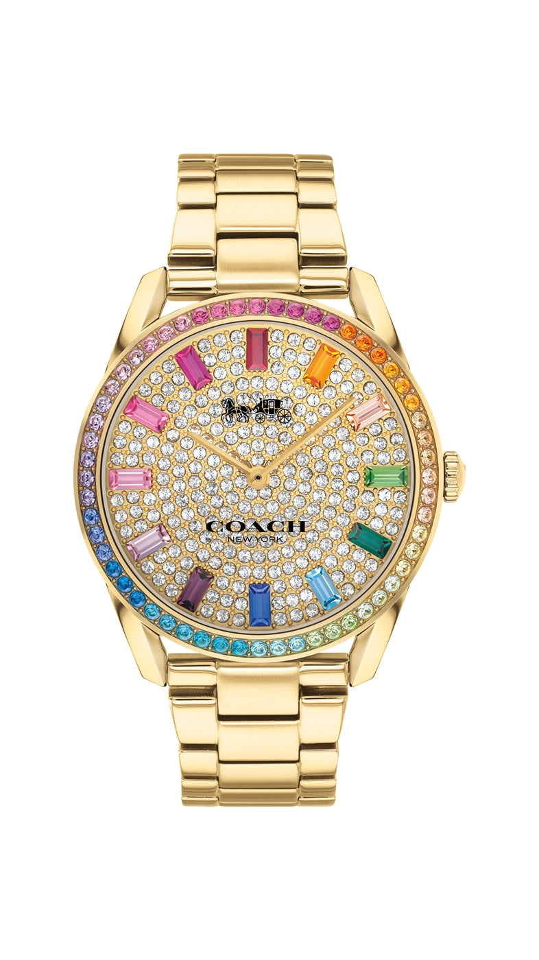 Coach Gold Preston Rainbow Sparkle Watch