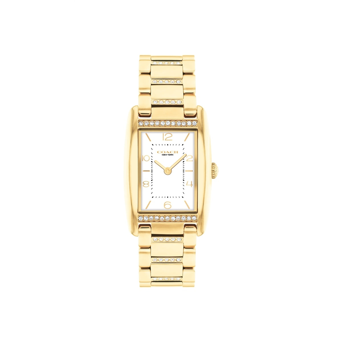 Coach Gold Reese Rectangle Crystal Bracelet Watch