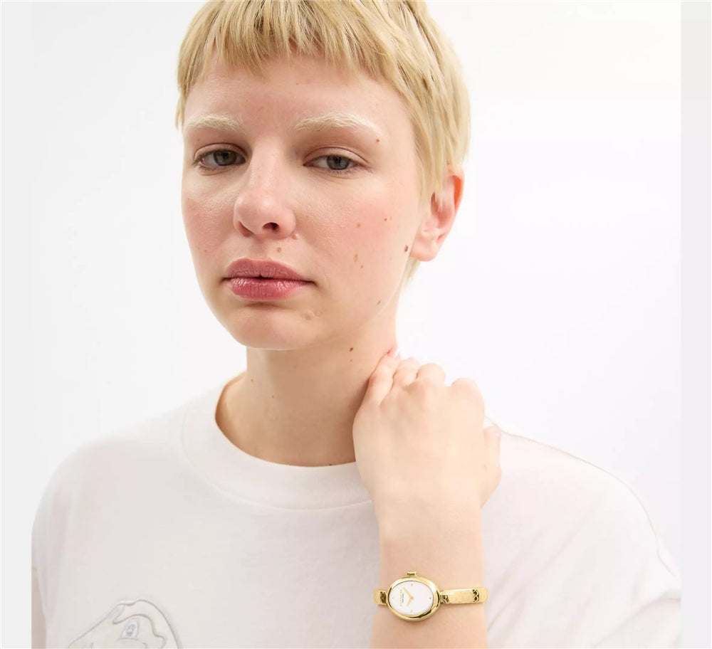 Coach Gold Sammy Oval Bangle Watch