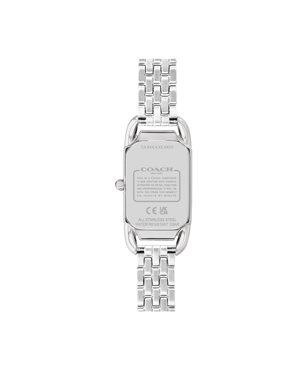 Coach Silver Cadie White Rectangle Bracelet Watch