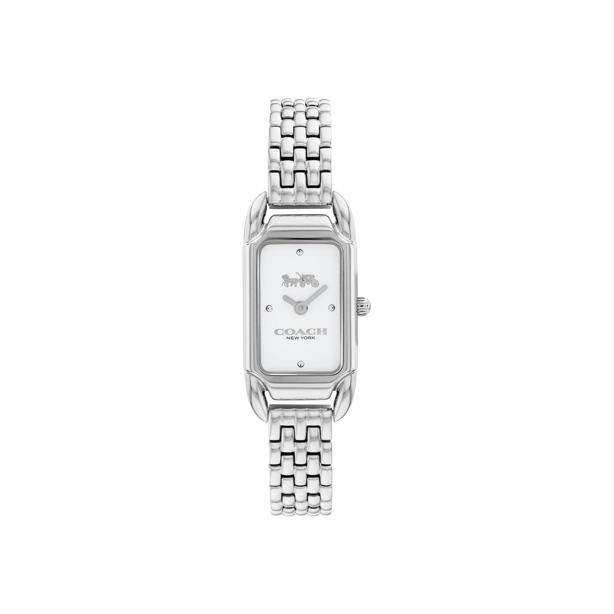 Coach Silver Cadie White Rectangle Bracelet Watch