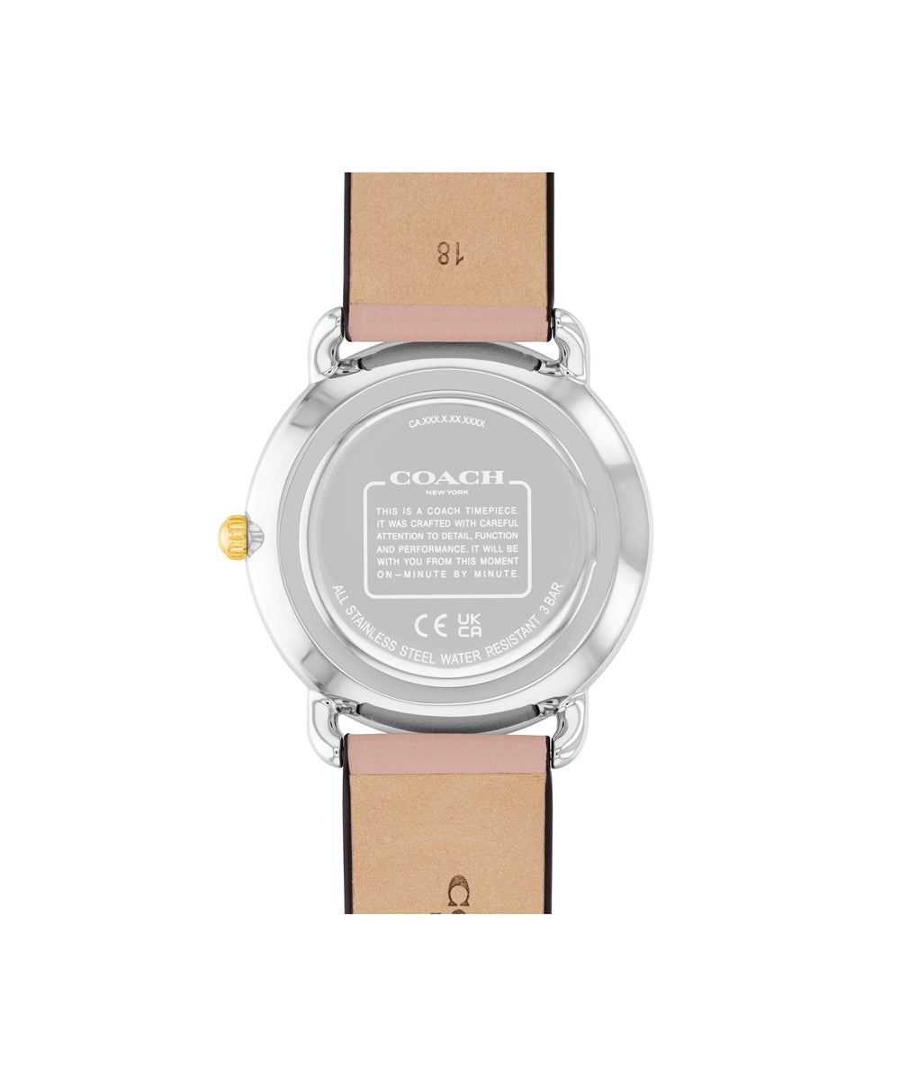 Coach Silver Elliot Pink Leather Watch