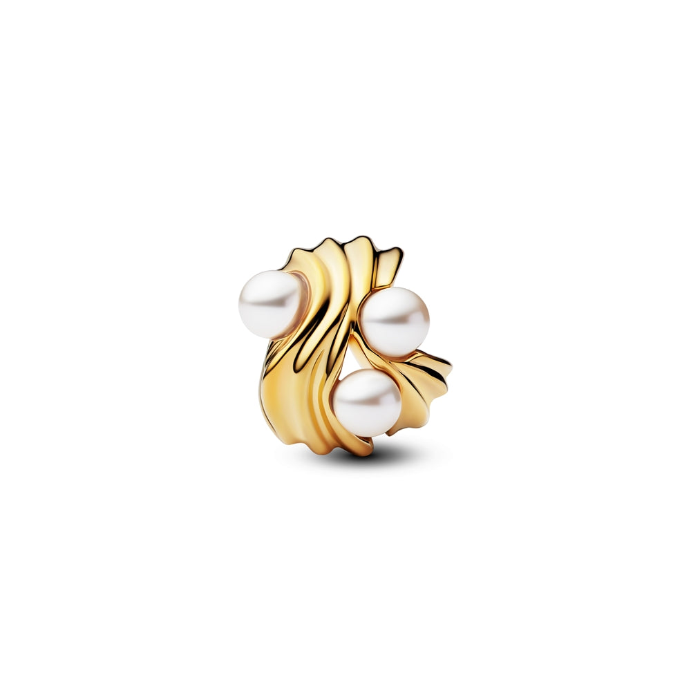 Pandora Gold Abstract Waves Charm