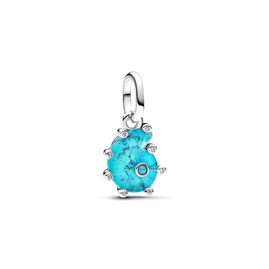 Pandora Silver Blue Murano Glass Sea Snail Dangle Charm