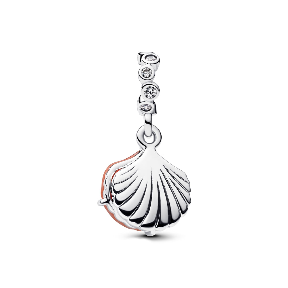 Pandora Silver Coral Shell Double Dangle Charm