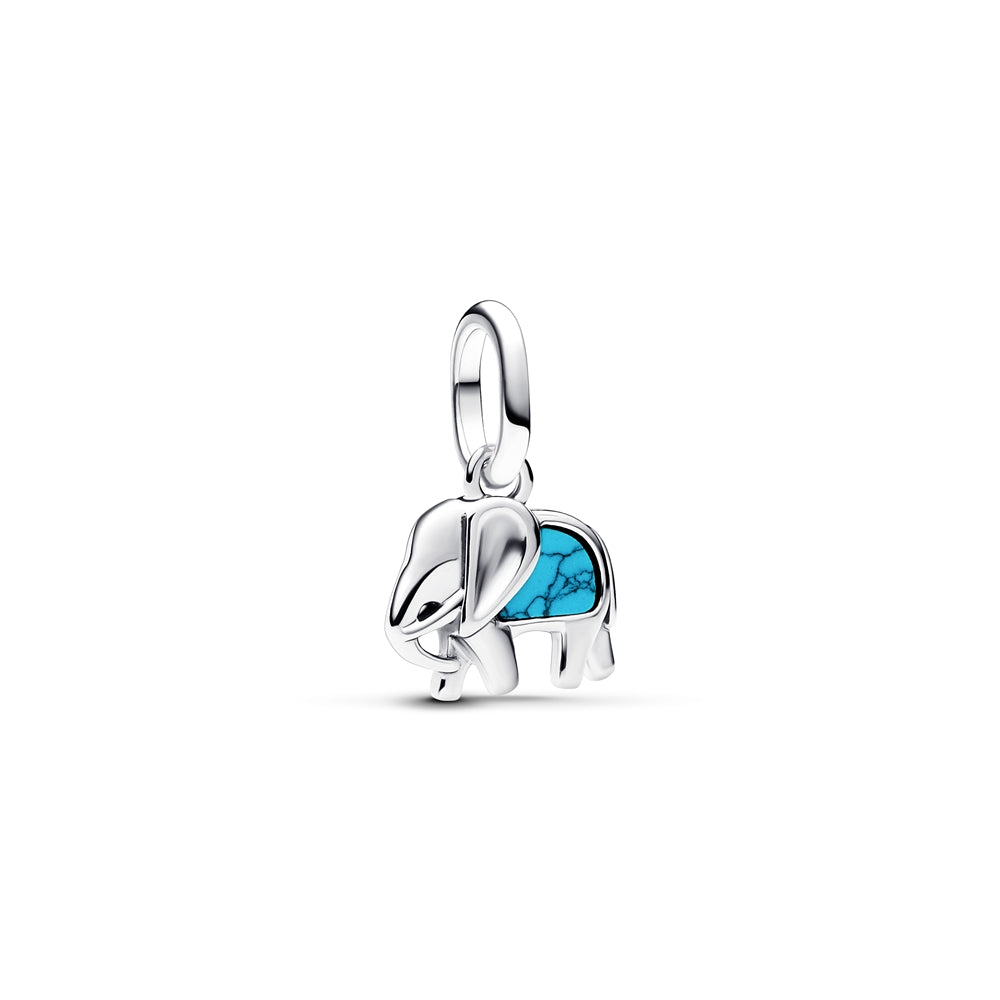 Pandora Silver Turquoise Elephant Mini Dangle Charm