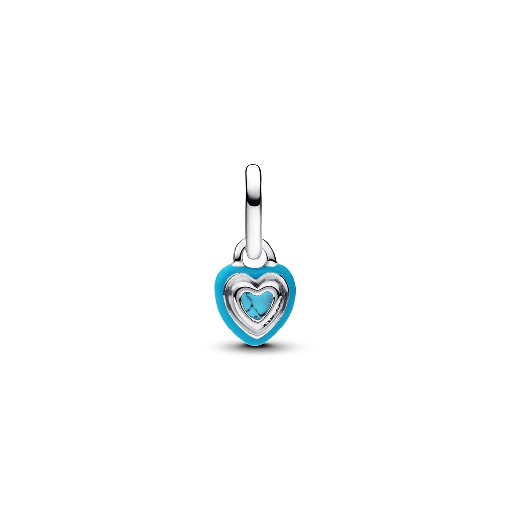 Pandora Silver Turquoise Heart Mini Dangle Charm