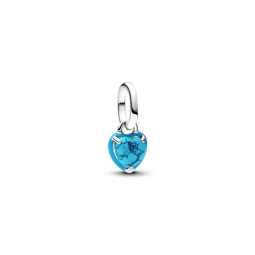 Pandora Silver Turquoise Heart Mini Dangle Charm