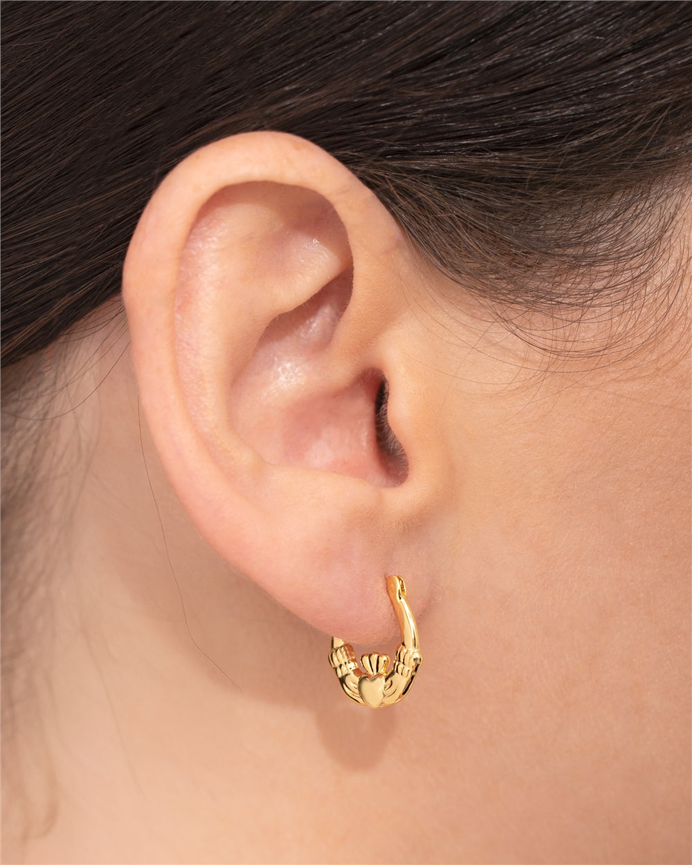 Argento Gold Claddagh Hoops