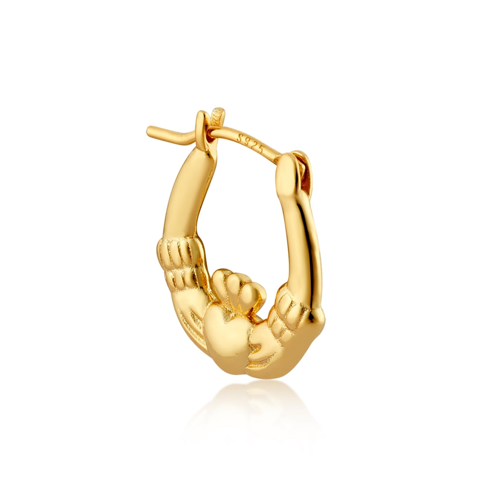 Argento Gold Claddagh Hoops