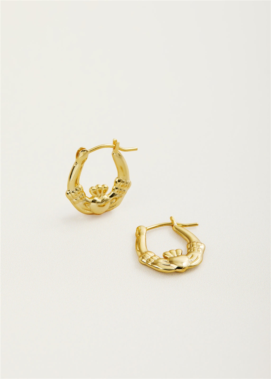 Argento Gold Claddagh Hoops