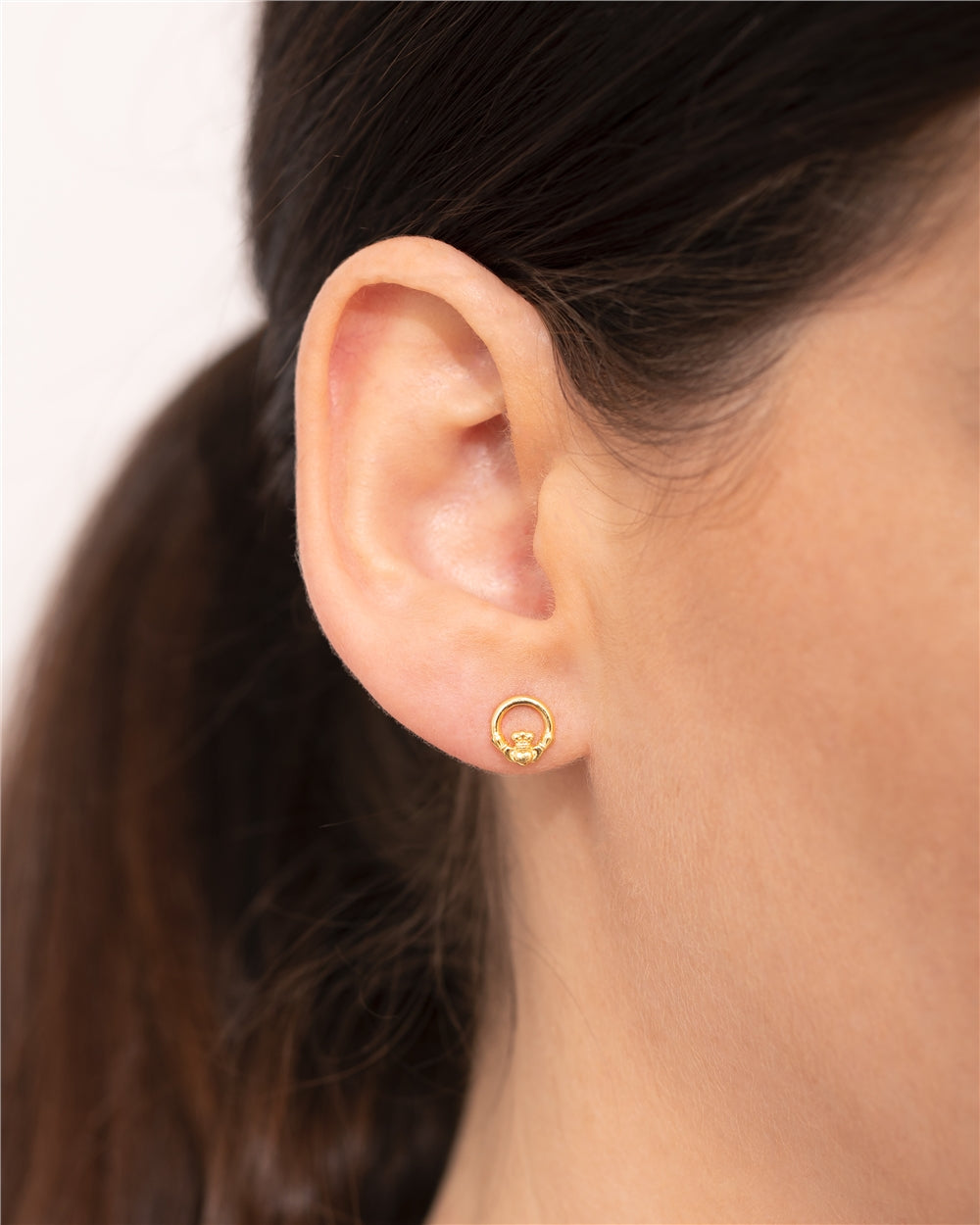 Argento Gold Claddagh Mini Studs