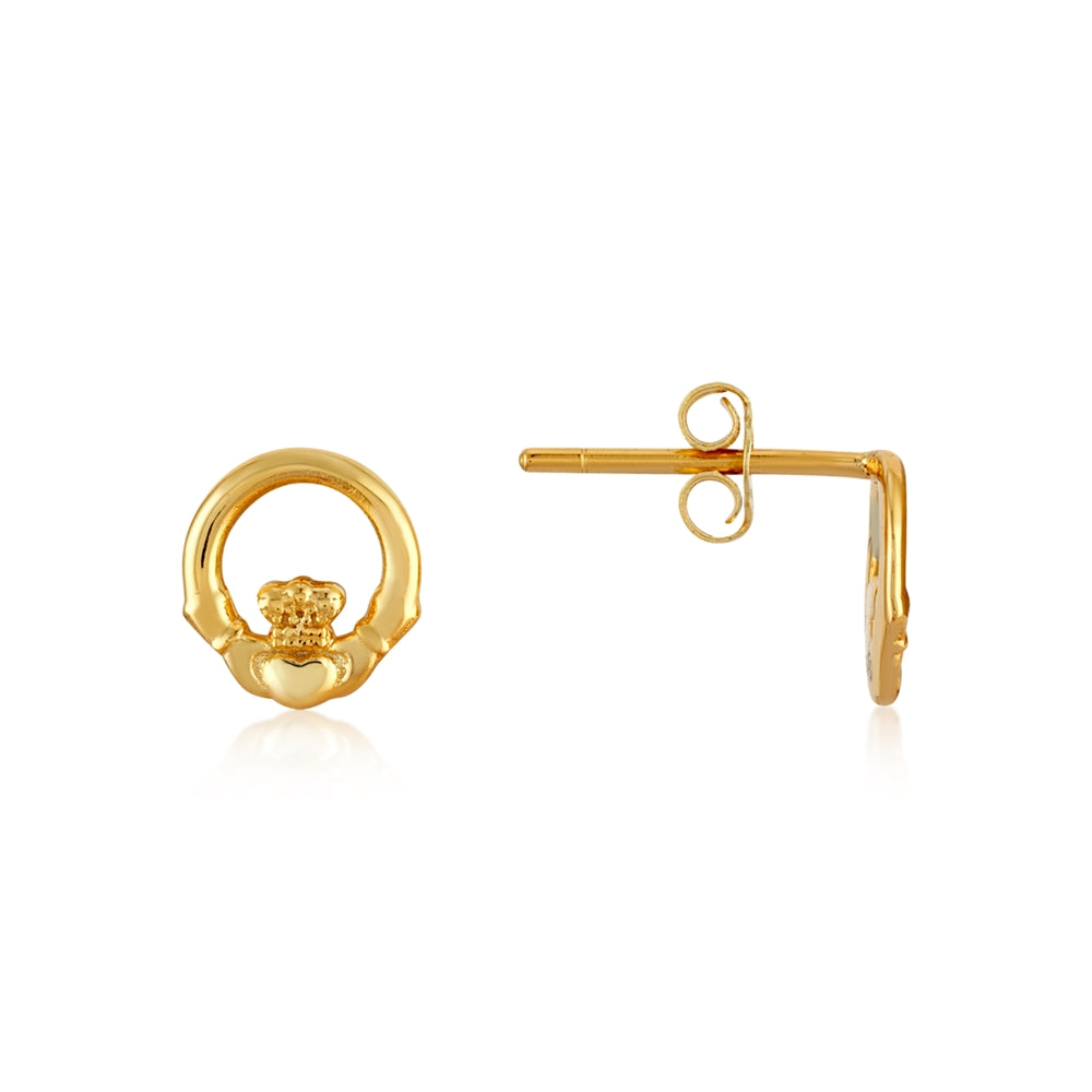 Argento Gold Claddagh Mini Studs