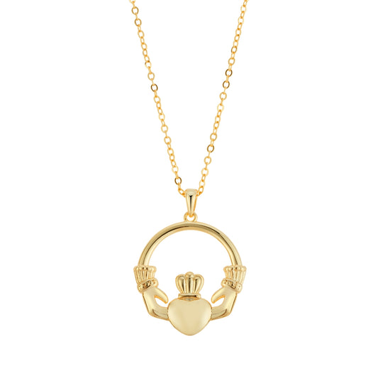 Argento Gold Puffy Claddagh Necklace