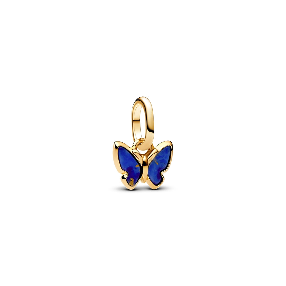 Pandora Gold Blue Butterfly Mini Dangle Charm