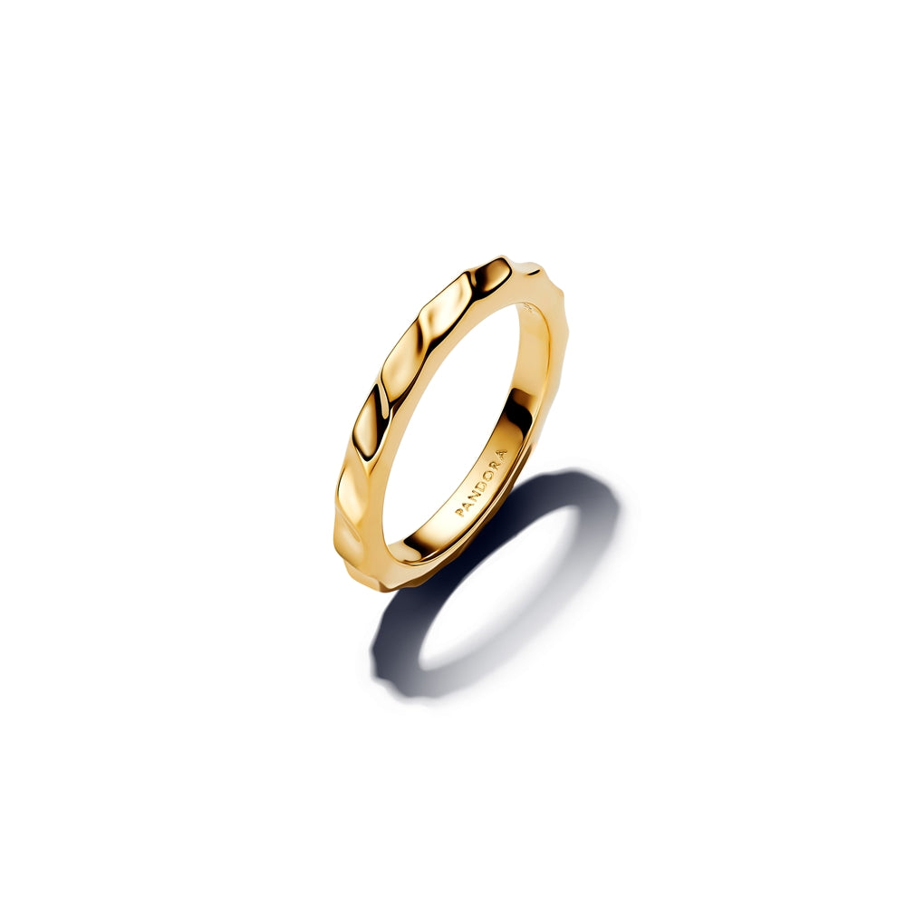 Pandora Gold Rippled Band Ring