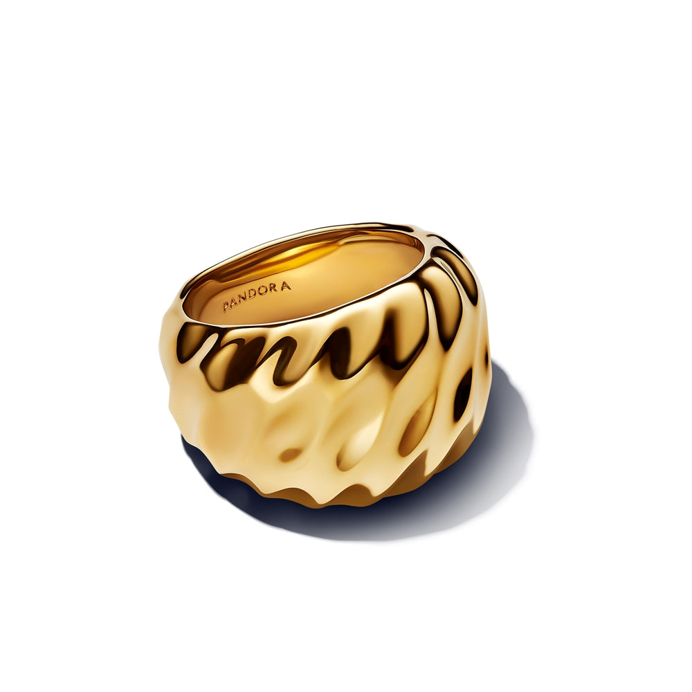 Pandora Gold Rippled Statement Ring