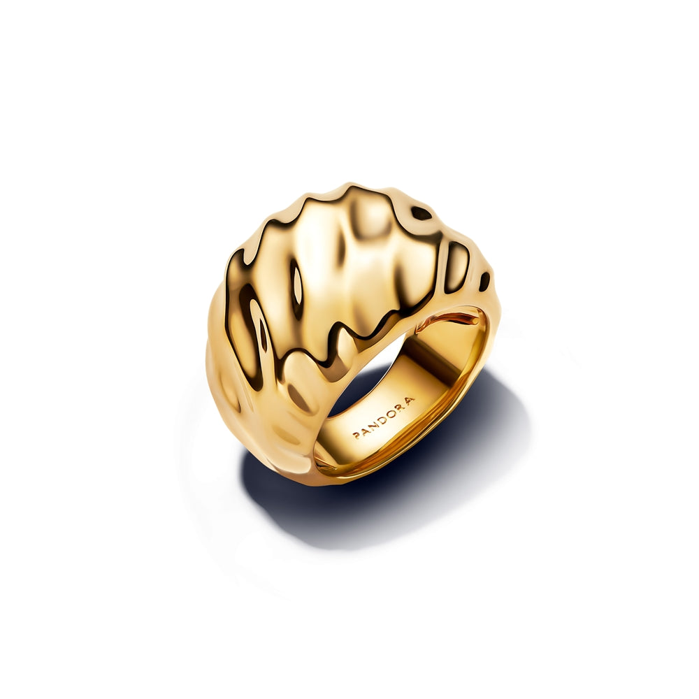 Pandora Gold Rippled Statement Ring