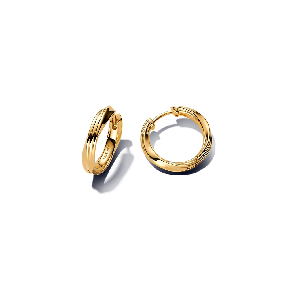 Pandora Gold Twisted Hoop Earrings