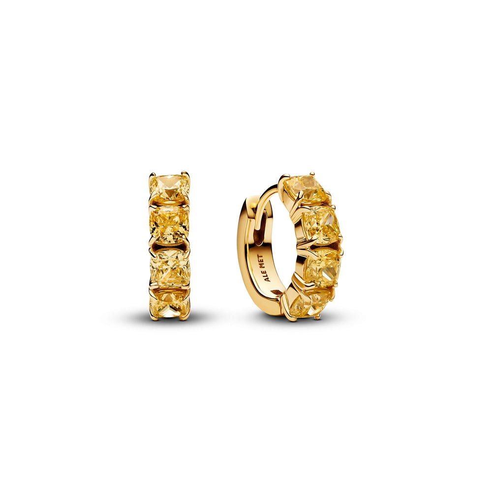 Pandora Gold Yellow Crystal Hoop Earrings