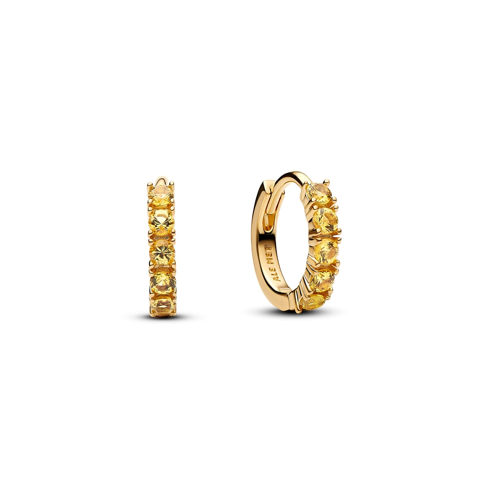 Pandora Gold Yellow Crystal Huggie Earrings