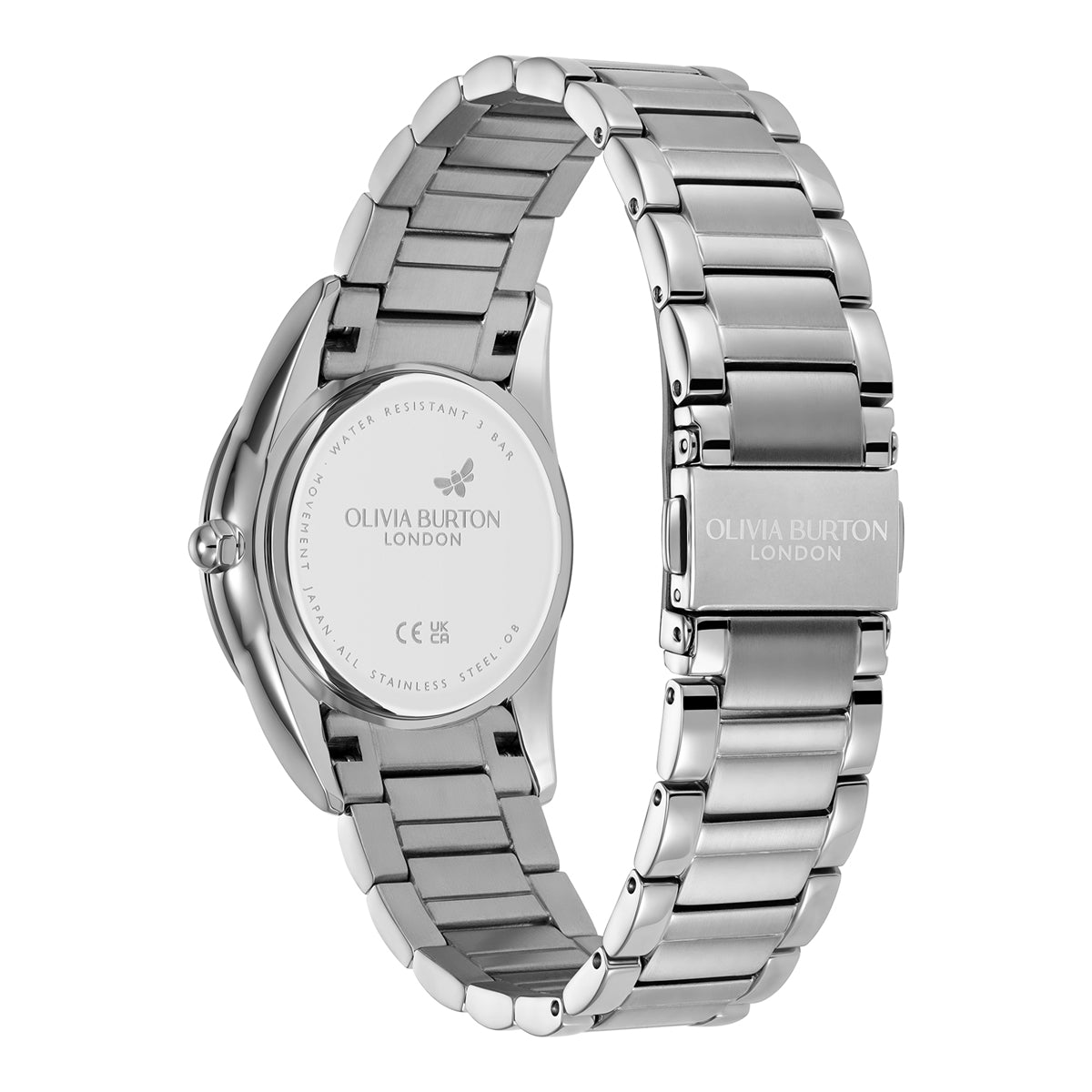 Olivia Burton Silver Glowful Pink Dial Watch