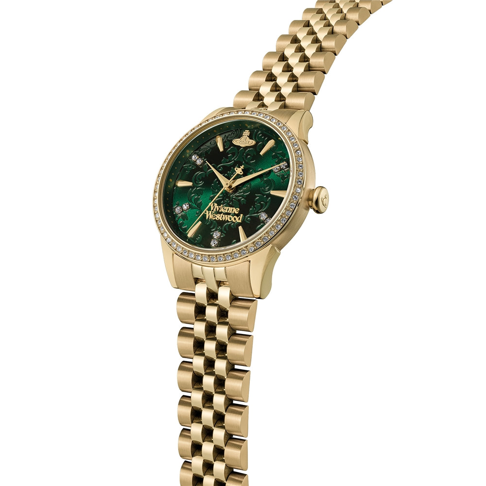 Vivienne Westwood Gold Green Little Wallace Watch