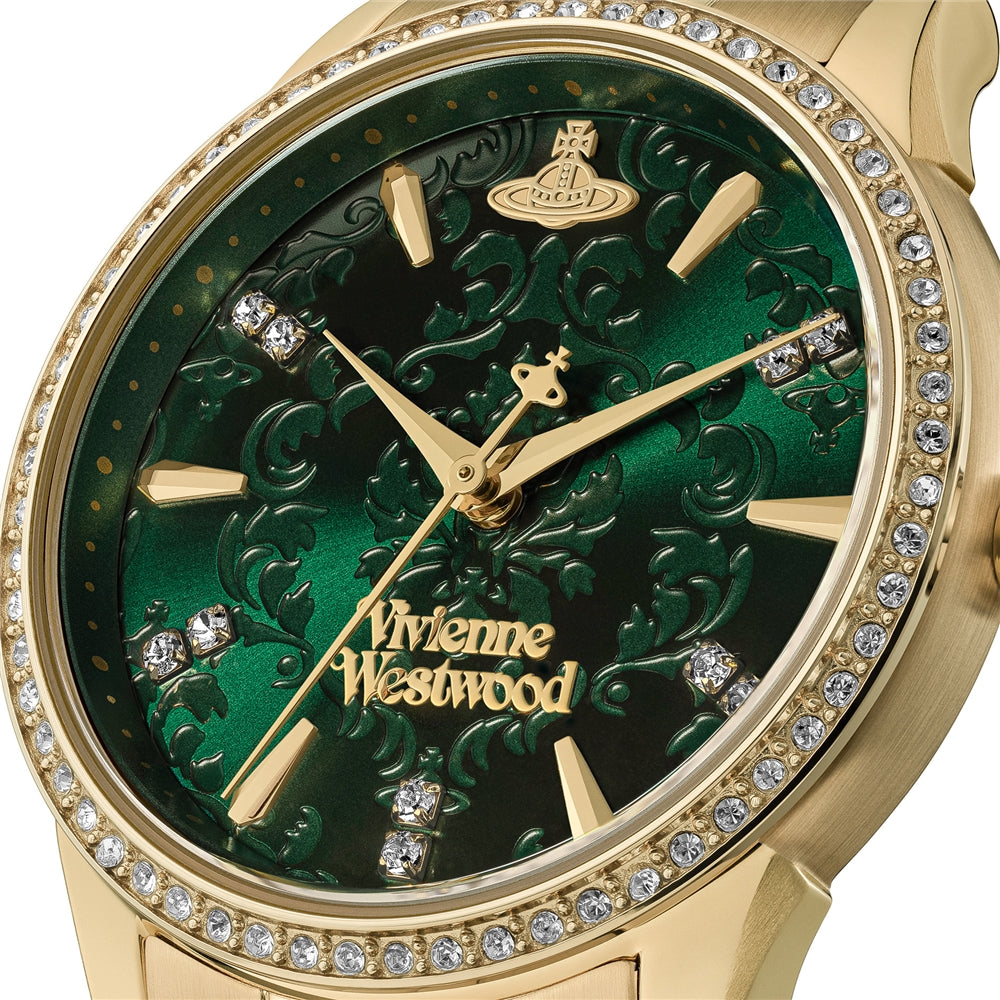 Vivienne Westwood Gold Green Little Wallace Watch
