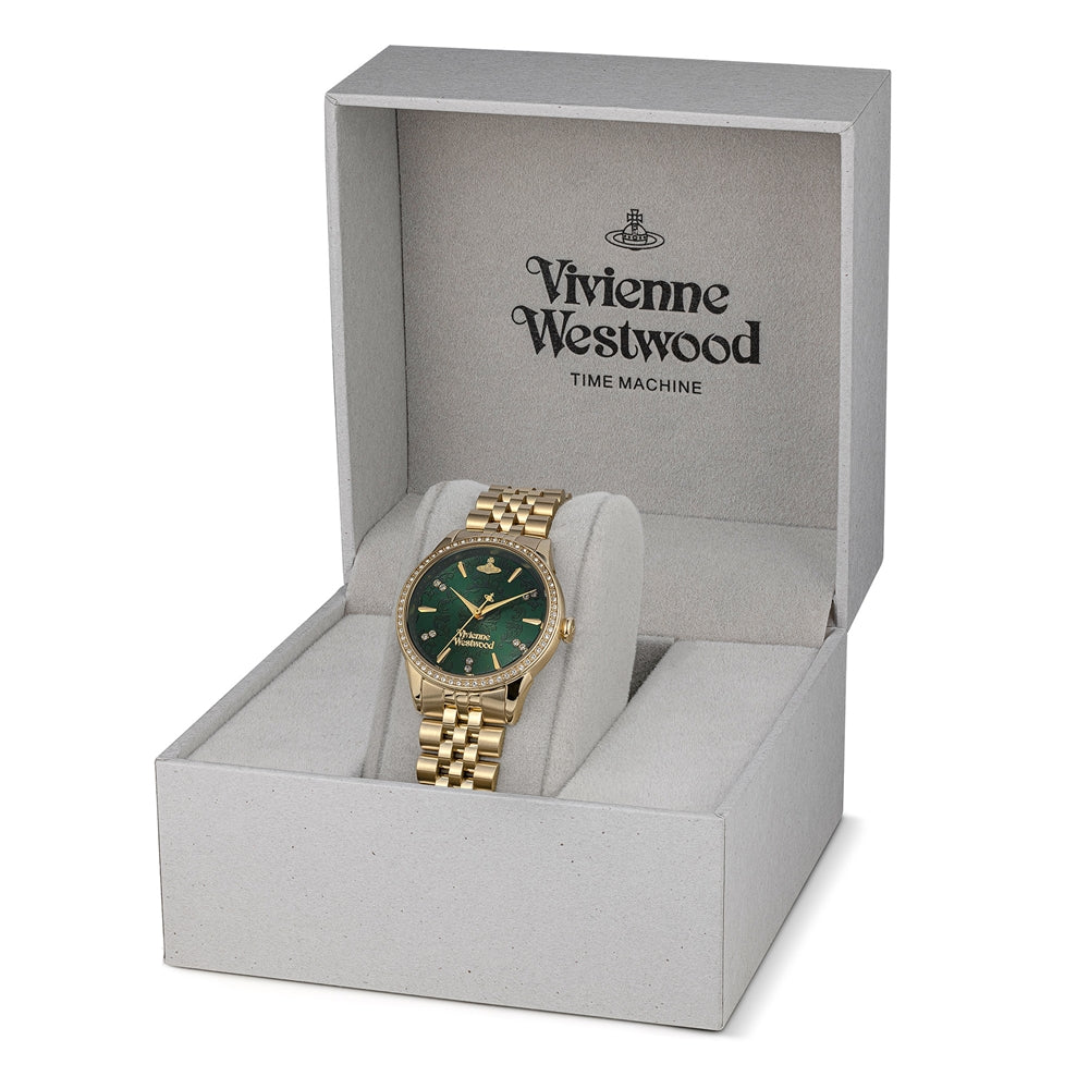 Vivienne Westwood Gold Green Little Wallace Watch