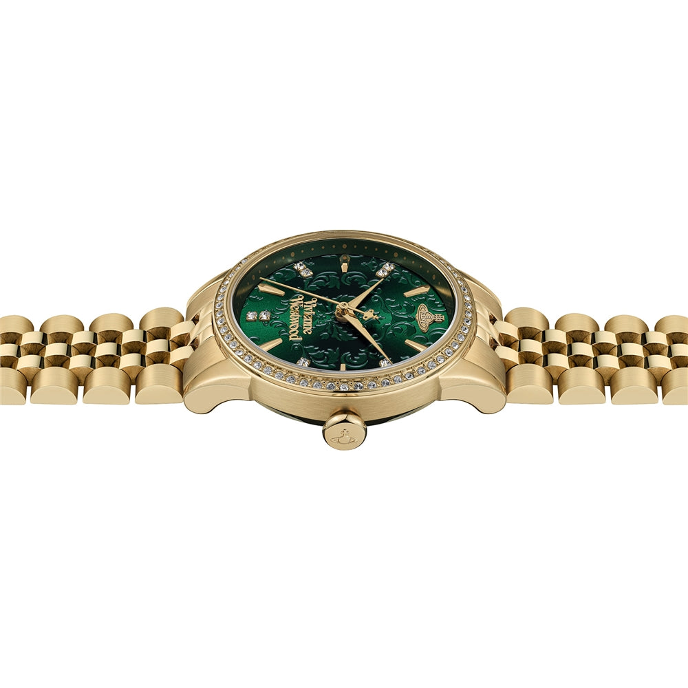 Vivienne Westwood Gold Green Little Wallace Watch