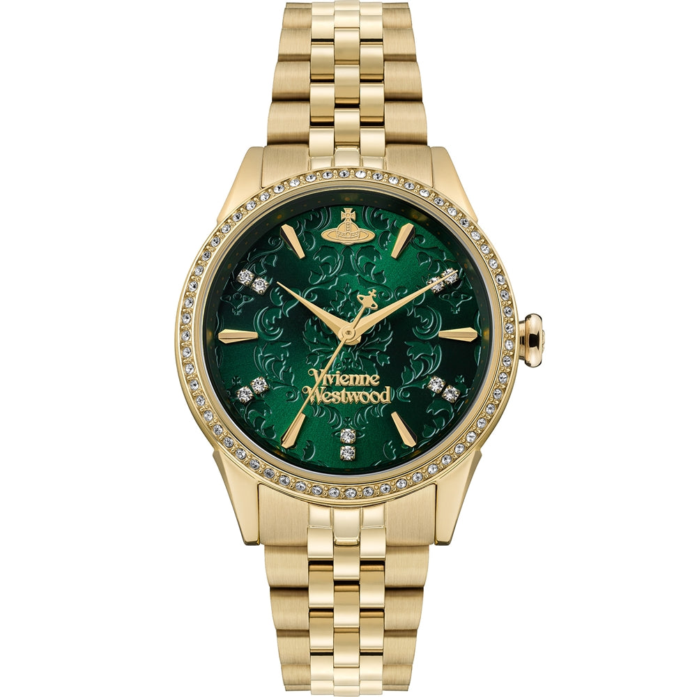 Vivienne Westwood Gold Green Little Wallace Watch