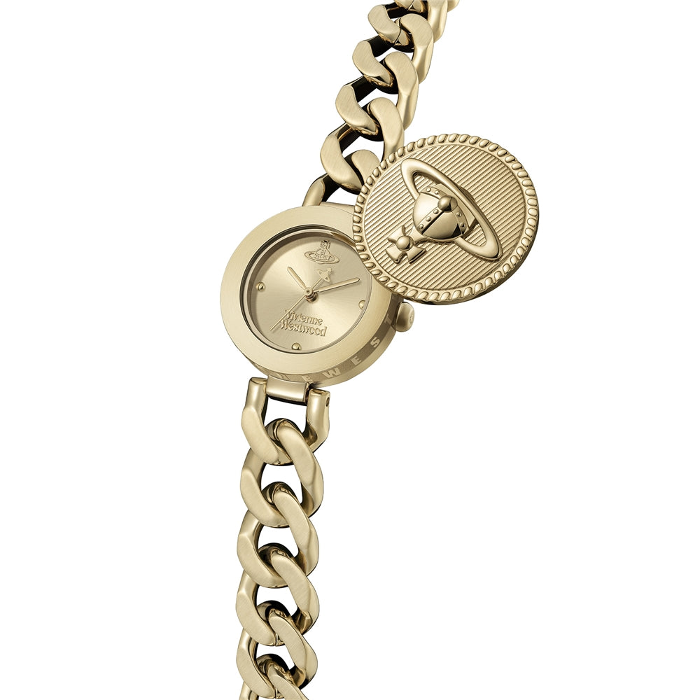 Vivienne Westwood Gold Orb Button Round Button Watch
