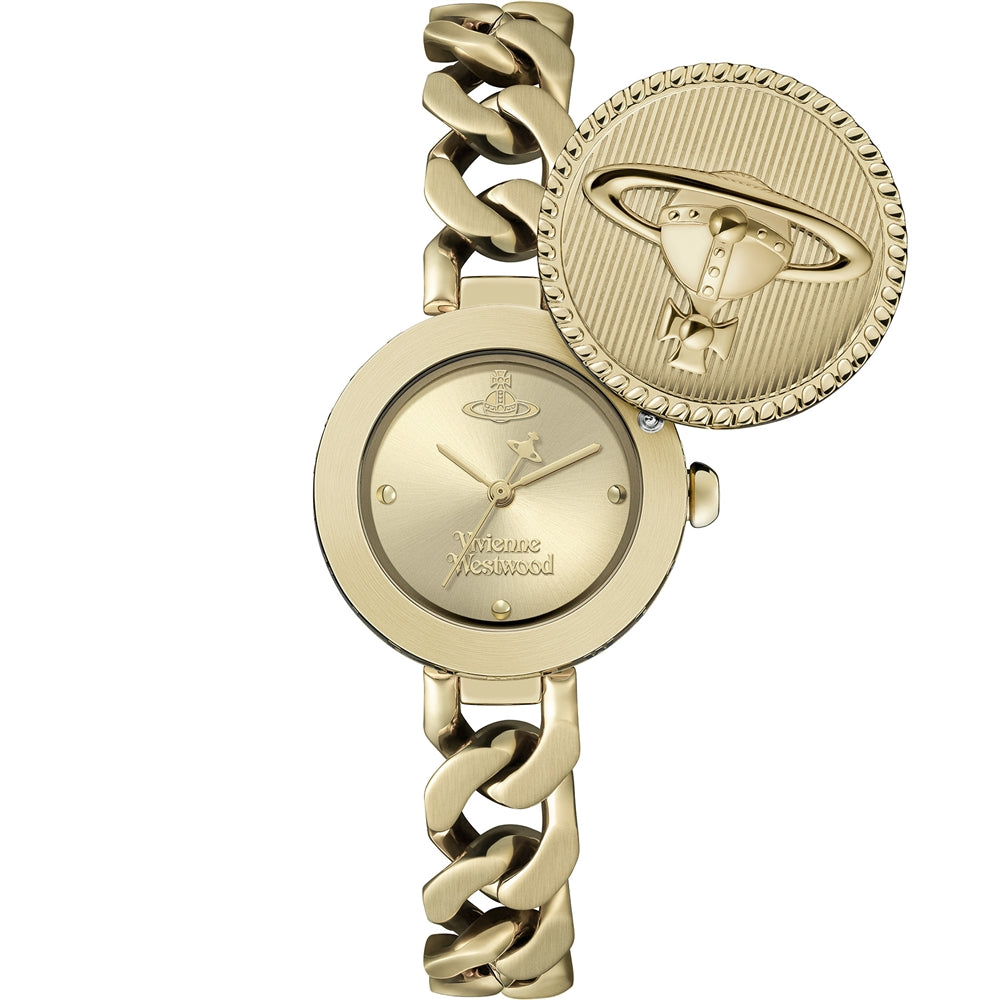 Vivienne Westwood Gold Orb Button Round Button Watch