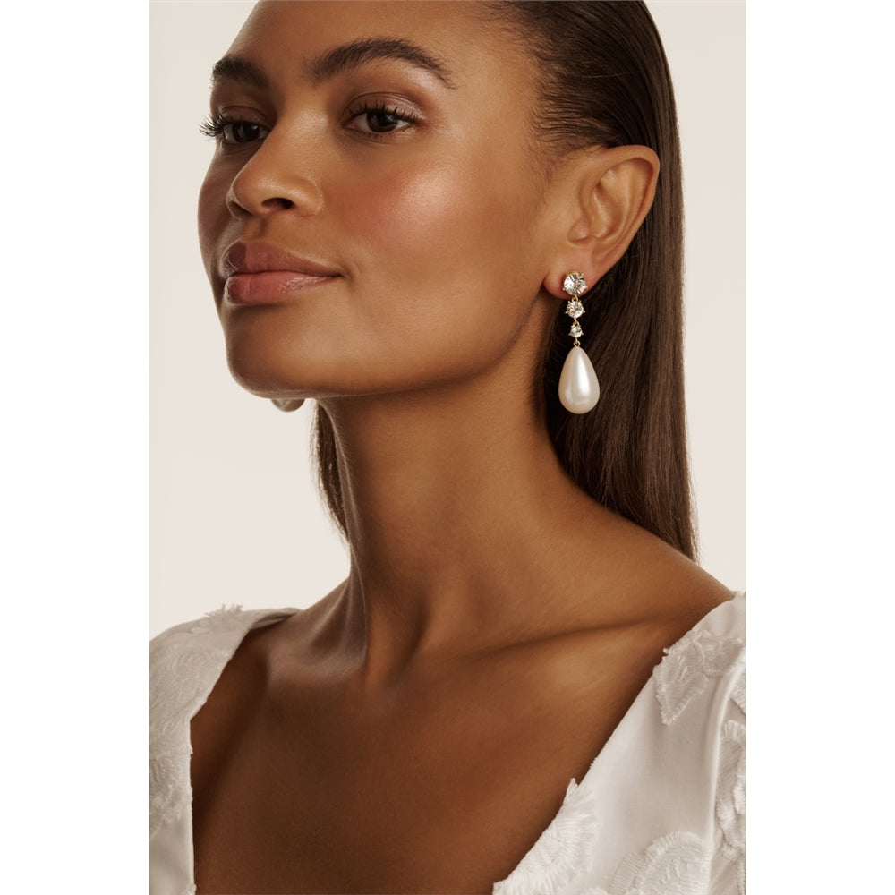 Ted Baker Gold Pearsti Pearl Statement Drop Earrings