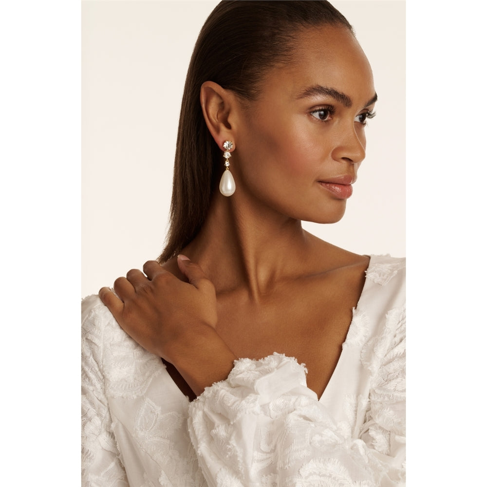 Ted Baker Gold Pearsti Pearl Statement Drop Earrings