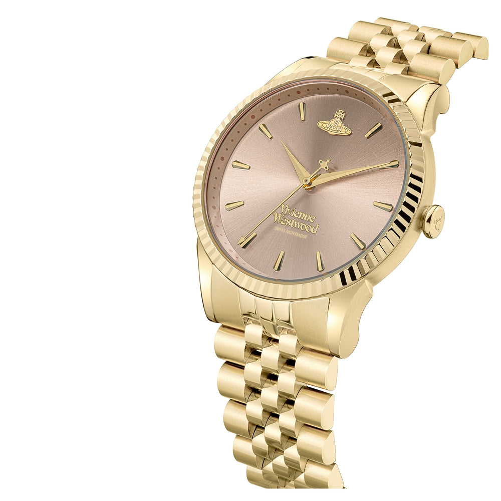 Vivienne Westwood Gold Seymour Pink Round Dial Watch