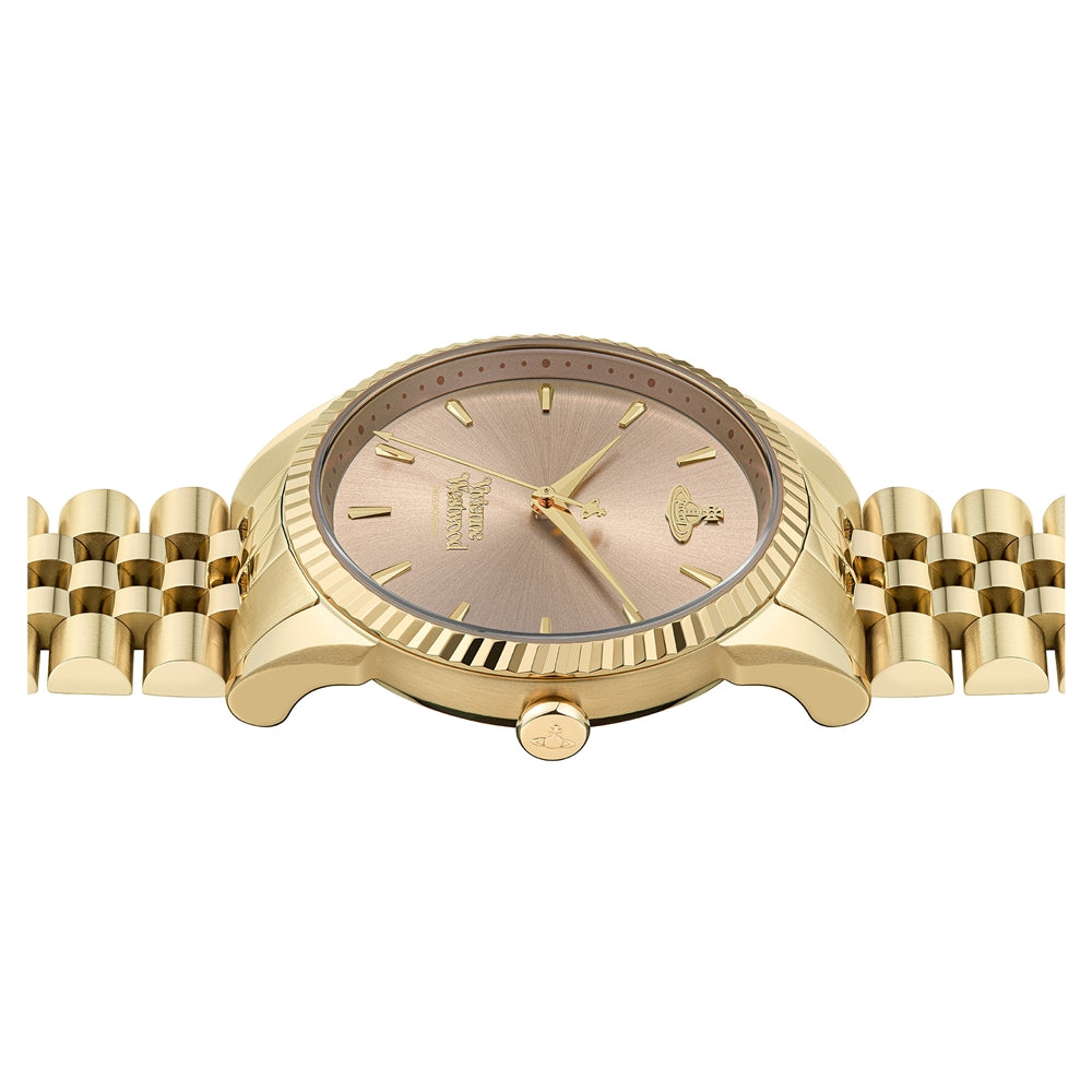 Vivienne Westwood Gold Seymour Pink Round Dial Watch
