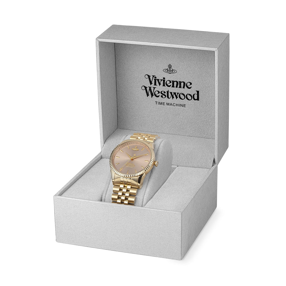 Vivienne Westwood Gold Seymour Pink Round Dial Watch