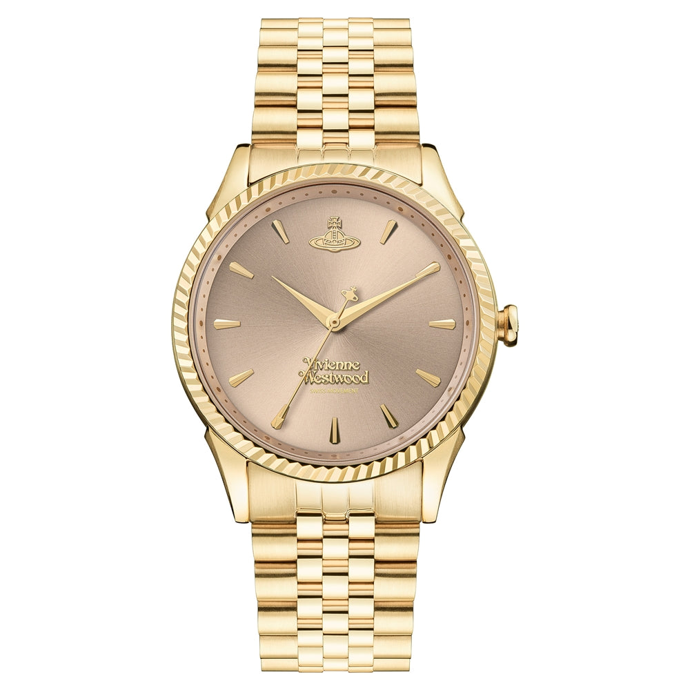 Vivienne Westwood Gold Seymour Pink Round Dial Watch