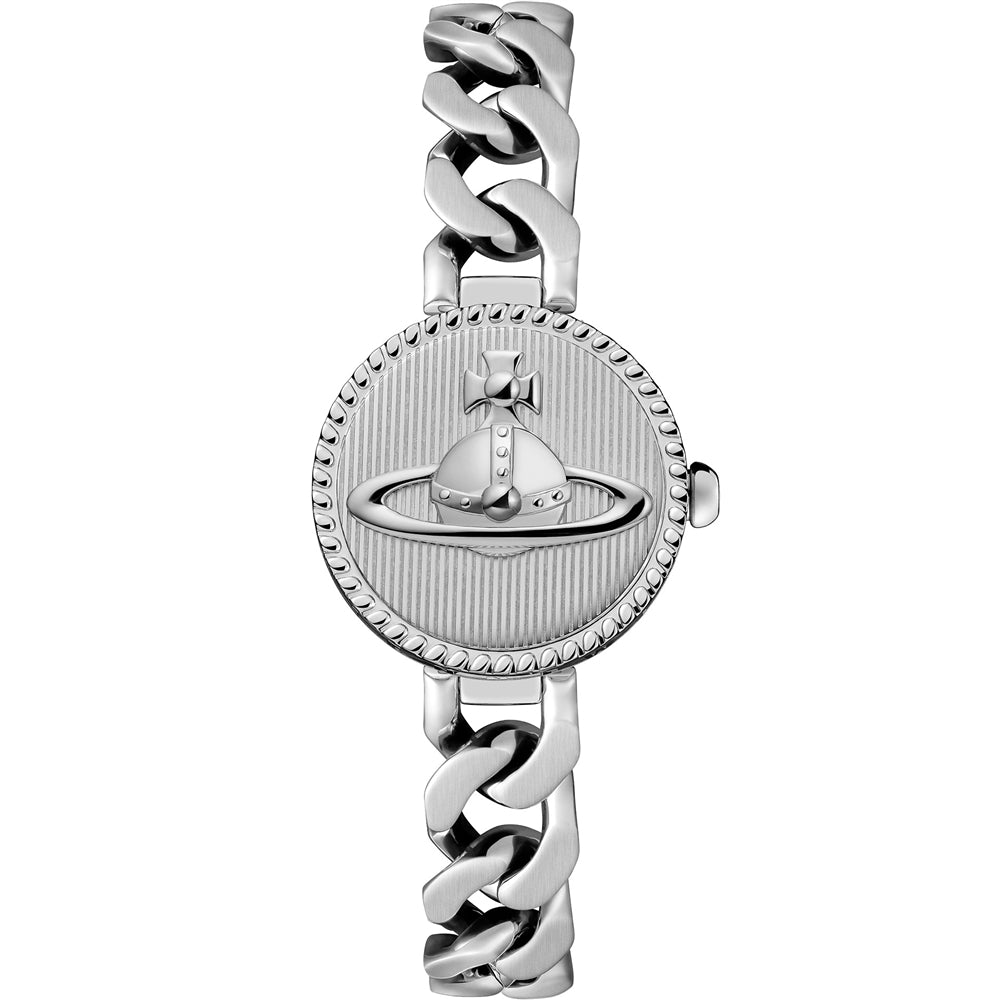 Vivienne Westwood Silver Orb Button Round Button Watch