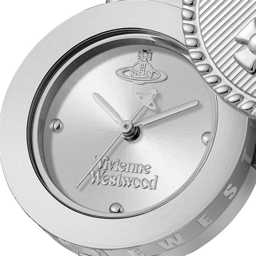 Vivienne Westwood Silver Orb Button Round Button Watch