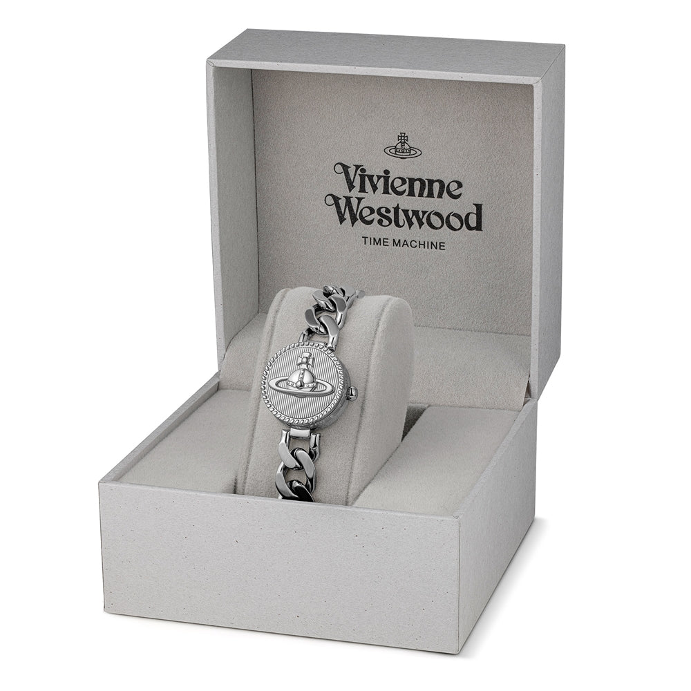 Vivienne Westwood Silver Orb Button Round Button Watch