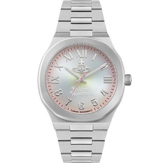 Vivienne Westwood Silver Merton Peach Round Dial Watch