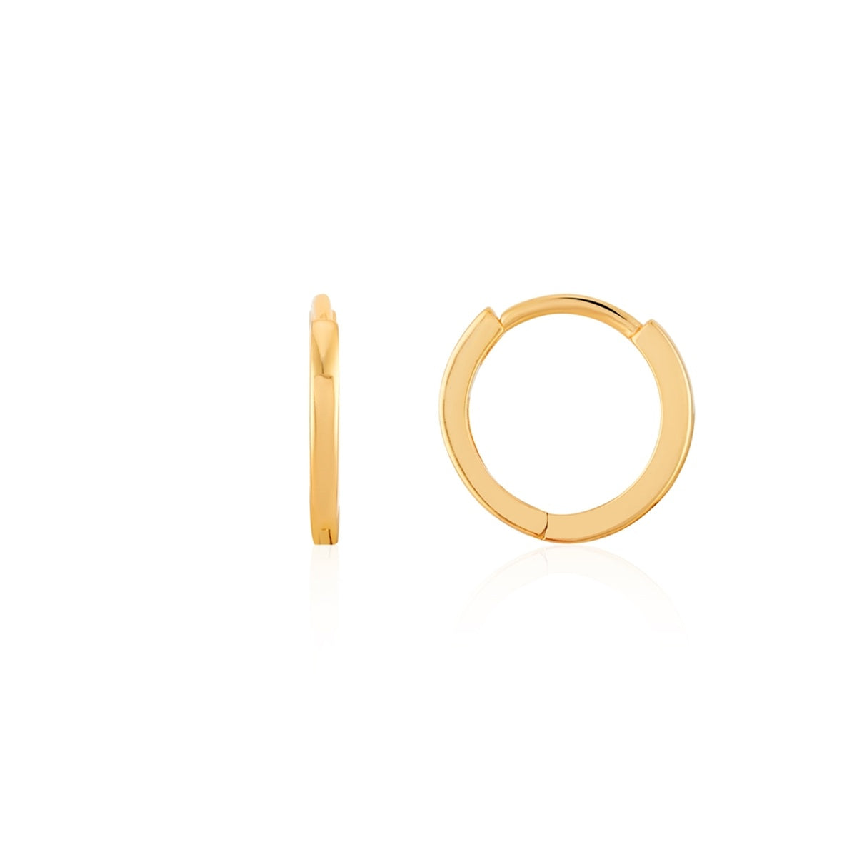 Argento Gold 13mm Simple Hoop Earrings
